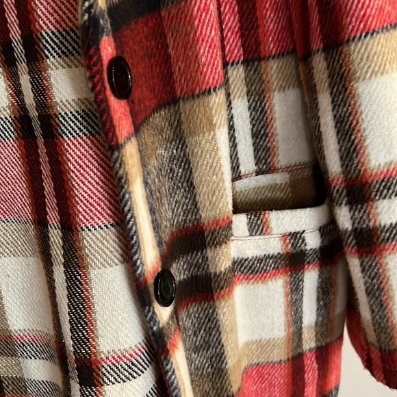 Prettygarden Red Plaid Longline Shacket Jacket Coat in size medium - Picture 4 of 4